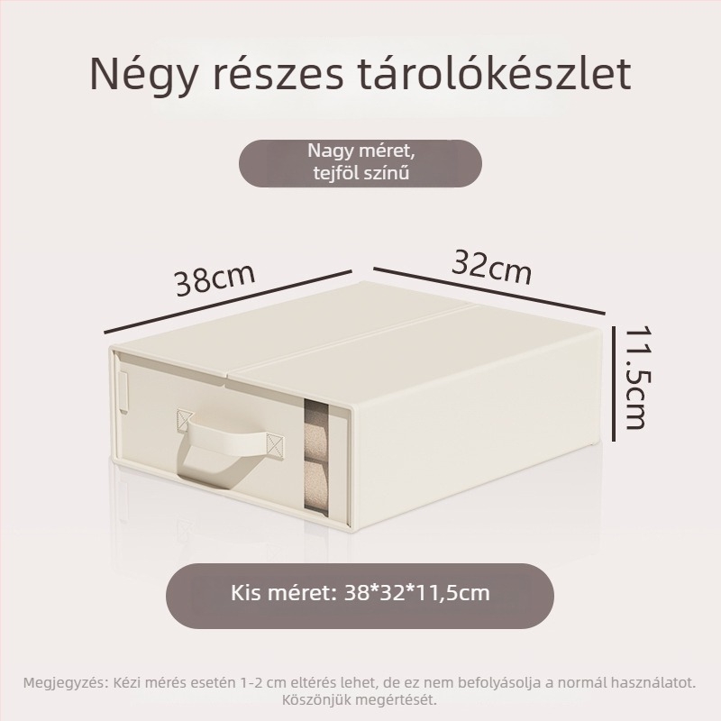 Porálló négyrészes ágyneműtároló doboz, szatén+PP lemez, vízálló, összehajtható textiltároló, 18 L