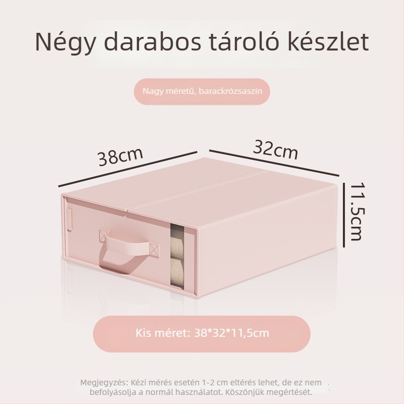 Porálló négyrészes ágyneműtároló doboz, szatén+PP lemez, vízálló, összehajtható textiltároló, 18 L