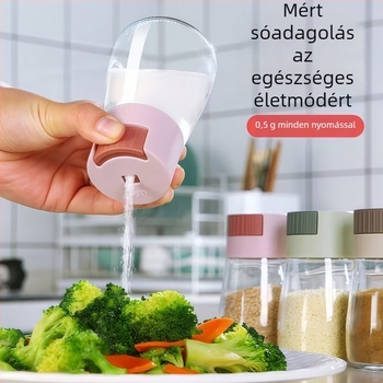 Ice Bird Üveg Só- és Fűszertartó Készlet – Nedvességálló, Zárható Sóadagoló, Konyhai Használatra