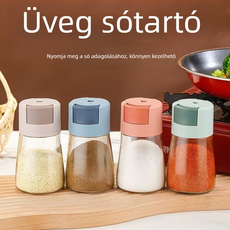 Ice Bird Üveg Só- és Fűszertartó Készlet – Nedvességálló, Zárható Sóadagoló, Konyhai Használatra