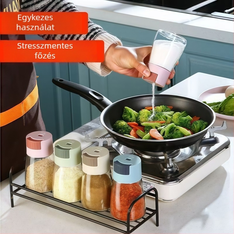 Ice Bird Üveg Só- és Fűszertartó Készlet – Nedvességálló, Zárható Sóadagoló, Konyhai Használatra
