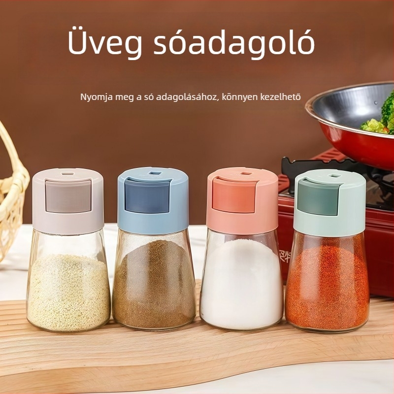Ice Bird Üveg Só- és Fűszertartó Készlet – Nedvességálló, Zárható Sóadagoló, Konyhai Használatra