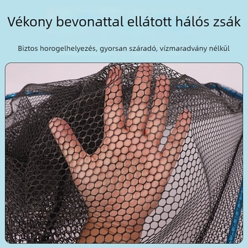 Alumíniumötvözetből készült összecsukható hálófej horgászathoz, 8 mm csatlakozóval, háromszög alakú összecsukható dizájn, gumírozott háló