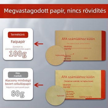 Kraft papír számla boríték, nyugati stílusú, modell No. 7/c5, logó nyomtatás elérhető, feldolgozás és testreszabás lehetséges.