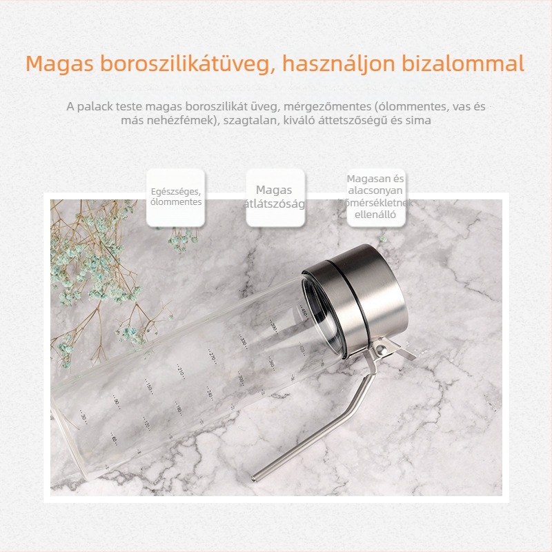 Üveg olajtartó kanna rozsdamentes acél adagolófejjel, nagy kapacitás, automata nyitás-zárás (I nest; üveg; automata nyitás-zárás)