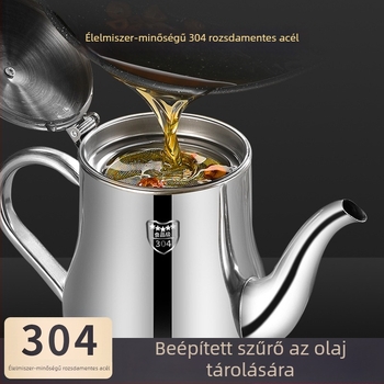 304 rozsdamentes acélból készült étkezési minőségű olajtartó, vastagított szűrővel, magas hőmérséklet-ellenálló, szivárgásmentes öntés