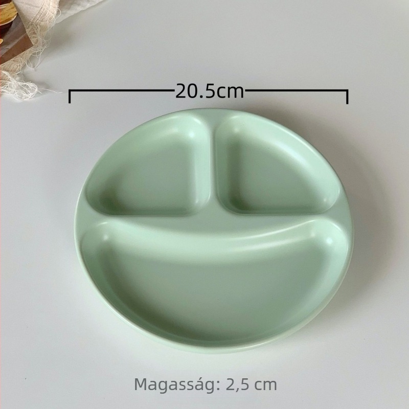 Porcelán étkezőtányér, kör alakú, friss és aranyos stílusú, mikrohullámú sütőben is használható, logó nyomtatott