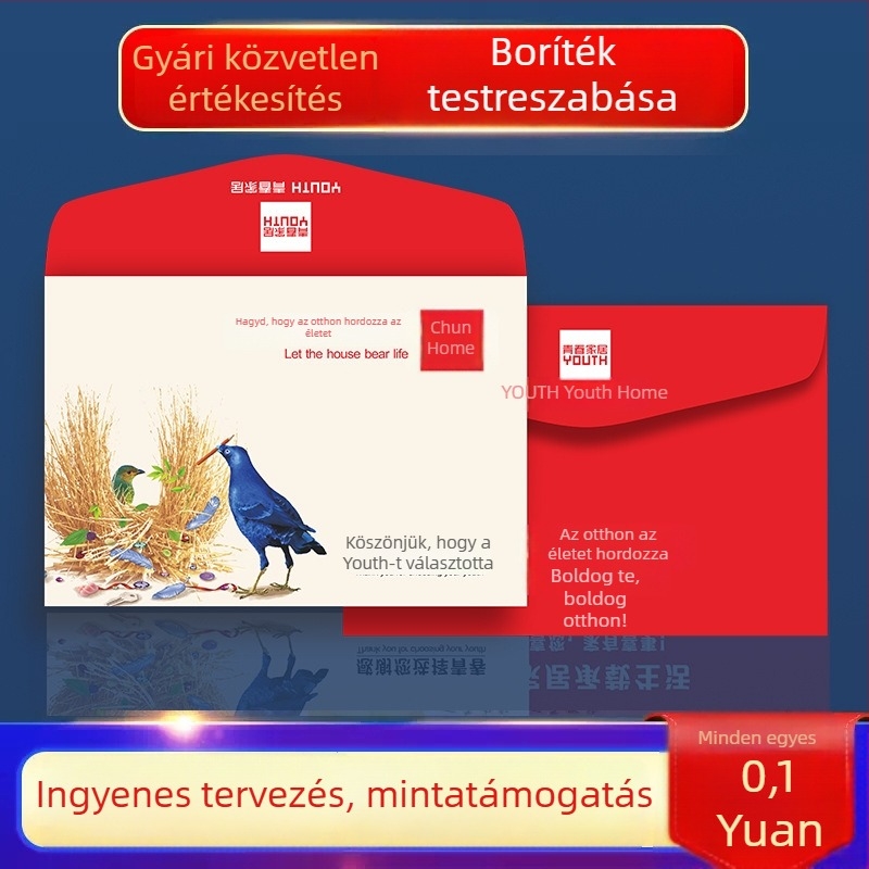 Személyre szabott kraft papír borítékok ÁFA-dokumentumokhoz, forró présselés, kínai stílusú dizájn