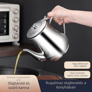 Rozsdamentes acél olajtartó üveg – automatikus nyitás-zárás; modern minimalista stílus; logó nyomtatás; prémium minőség