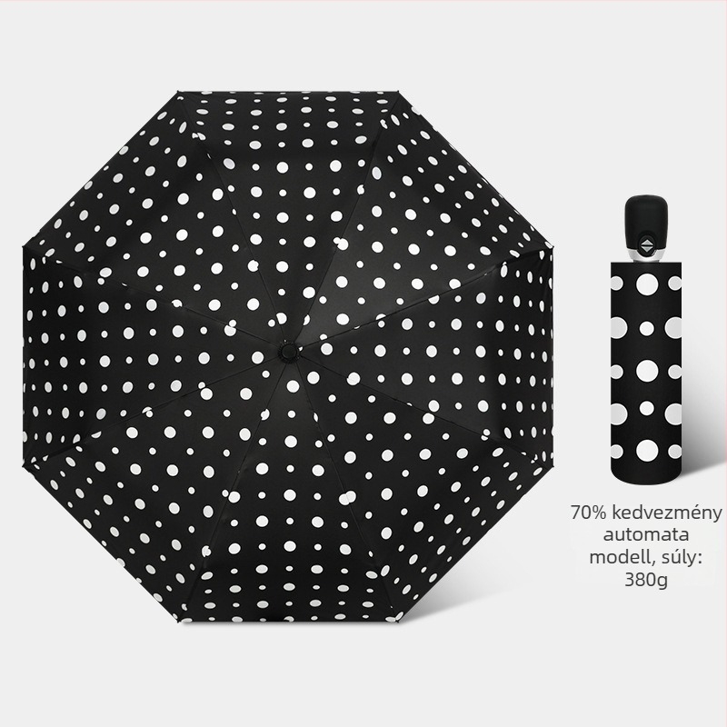 Napelleny esernyő automatikus nyitás/zárás funkcióval, 8 borda rostból, acél tengellyel, 210T vinil bevonatú szövet, UPF>50