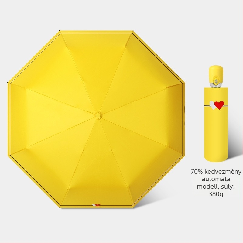 Napelleny esernyő automatikus nyitás/zárás funkcióval, 8 borda rostból, acél tengellyel, 210T vinil bevonatú szövet, UPF>50