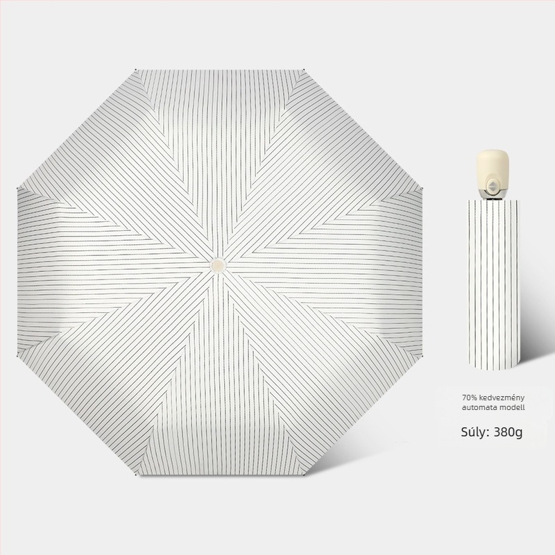 Napelleny esernyő automatikus nyitás/zárás funkcióval, 8 borda rostból, acél tengellyel, 210T vinil bevonatú szövet, UPF>50