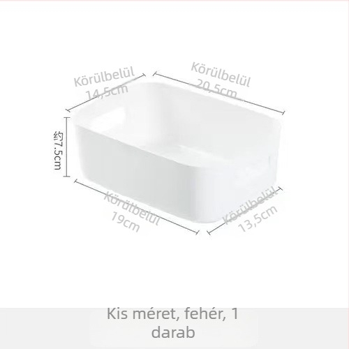 Asztali ékszertároló doboz, fedél nélküli, műanyag, 10 rekesz, modern minimalista stílus