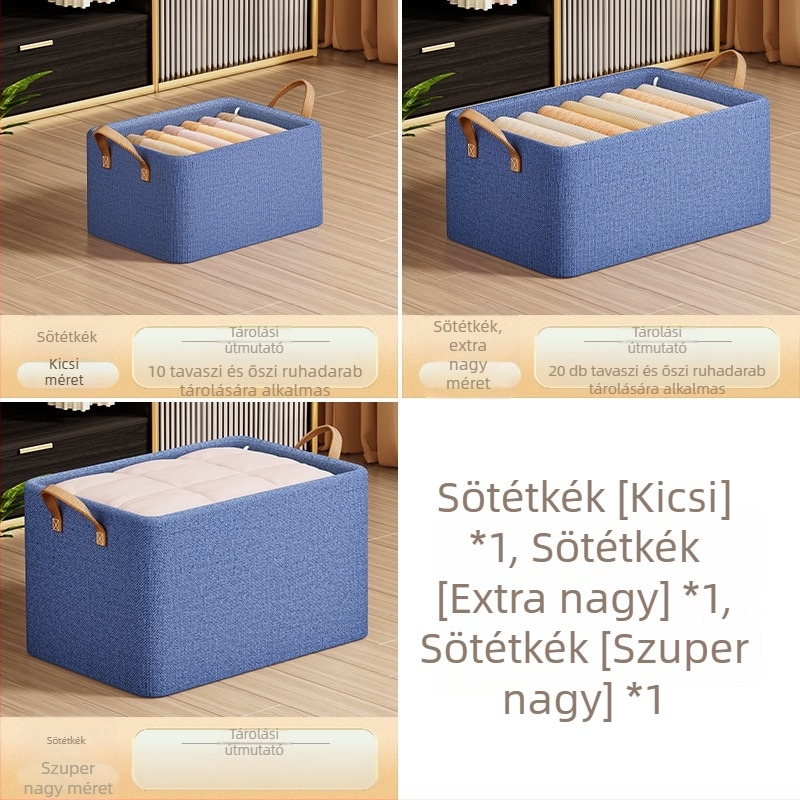 Textil gardrób tároló doboz ruhákhoz és nadrágokhoz, összecsukható és egymásra tehető