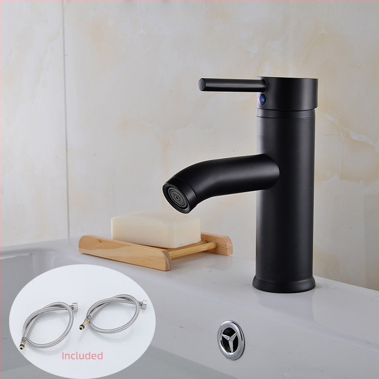 Rozsdamentes acél mosdó-/fürdőszobai csap – kerámiás patronos keverő, függőleges beépítés, 0–90°C működési tartomány, 10 mm bemenet/kimenet