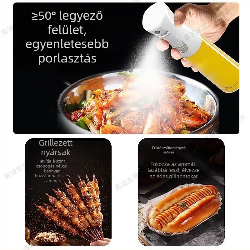 Olajspray-palack légsütőhöz, otthoni használatra, magasnyomású, folyamatos permetezés