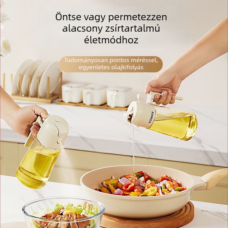 Konbach olajspric üveg, kettős használatú fordított permetezés, nyomógombos permetezési funkció, modern dizájn