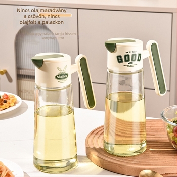 Üveg olajos palack automatikus nyitás-zárás, szivárgásmentes, nagy kapacitású, könnyed luxus stílus