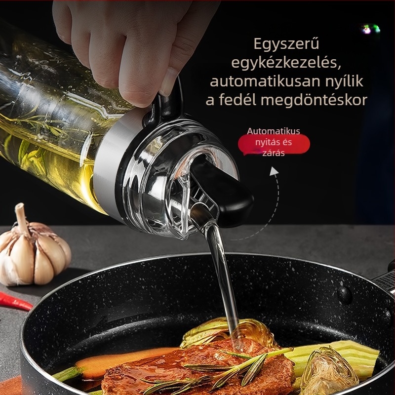 MAXCOOK üvegből készült olajtartó automata nyitás-zárás funkcióval, szivárgásmentes