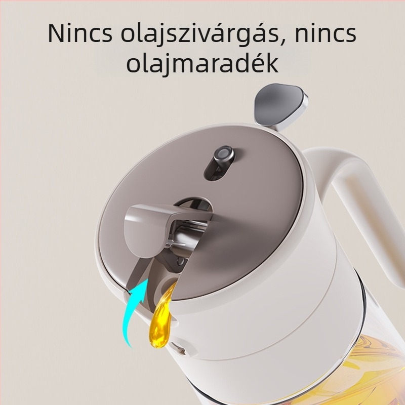 Kétfunkciós üveges olajspray és öntő a konyhába, csepegésmentes, szivárgásmentes, sűrített szójaszósz és ecet ízesítő üveg