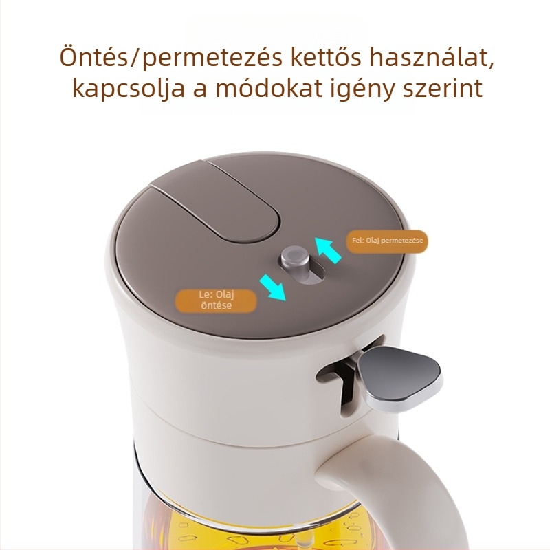 Kétfunkciós üveges olajspray és öntő a konyhába, csepegésmentes, szivárgásmentes, sűrített szójaszósz és ecet ízesítő üveg