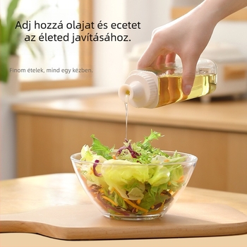 Üveg olajtartó kanna csepegésmentes kiöntővel, szója- és ecet számára