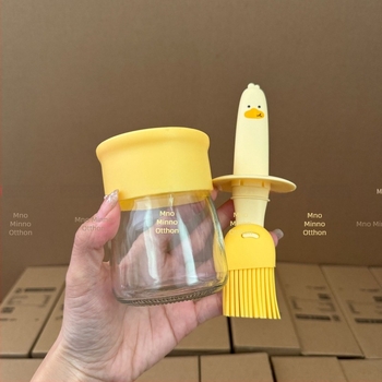 Minnow Home rozsdamentes acél olajtartó üveg szilikon ecsettel – modern, minimalista kialakítás, prémium minőség