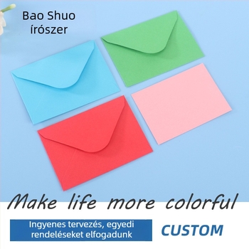 Bishuo Stationery Kraft papír ajándékkártya készlet borítékokkal – 100 boríték + 100 képeslap, Kártya mérete 70×100 mm, Boríték mérete 76×110 mm