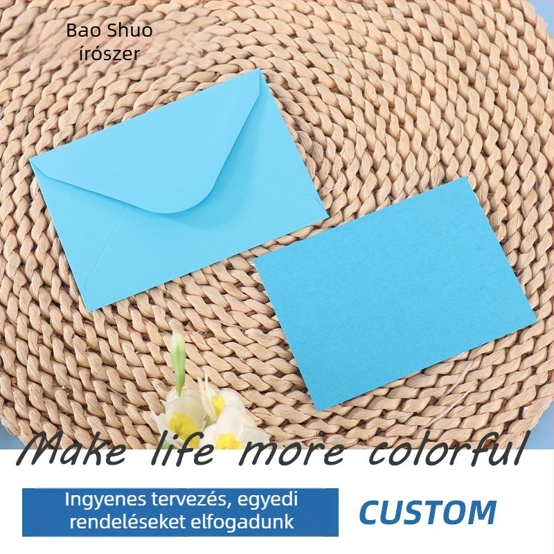 Bishuo Stationery Kraft papír ajándékkártya készlet borítékokkal – 100 boríték + 100 képeslap, Kártya mérete 70×100 mm, Boríték mérete 76×110 mm