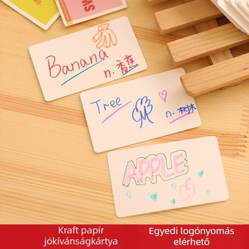 Üres szó kártyák, 100 db, 350 g/m², DIY, lekerekített sarkok
