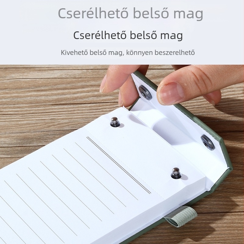 Wenhua kompakt hordozható jegyzetfüzet téphető lapokkal, A6 méret, kis notesz