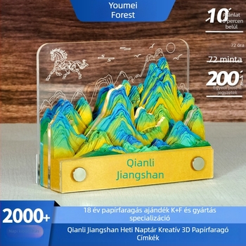 2026-os papírszobrászatú naptár 3D jegyzetekkel és heti oldalakkal
