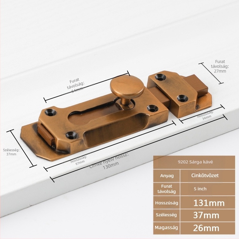 A típusú zárókapocs ajtókhoz és ablakokhoz, modell 9202, cink ötvözet, antik stílus, márka Aichmann