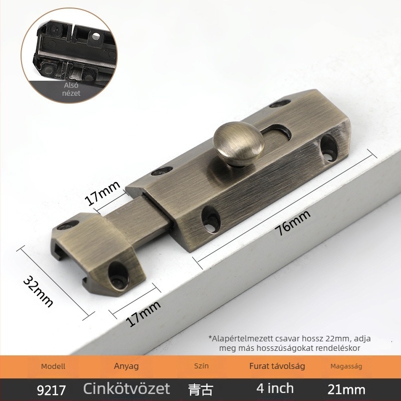 A típusú zárókapocs ajtókhoz és ablakokhoz, modell 9202, cink ötvözet, antik stílus, márka Aichmann