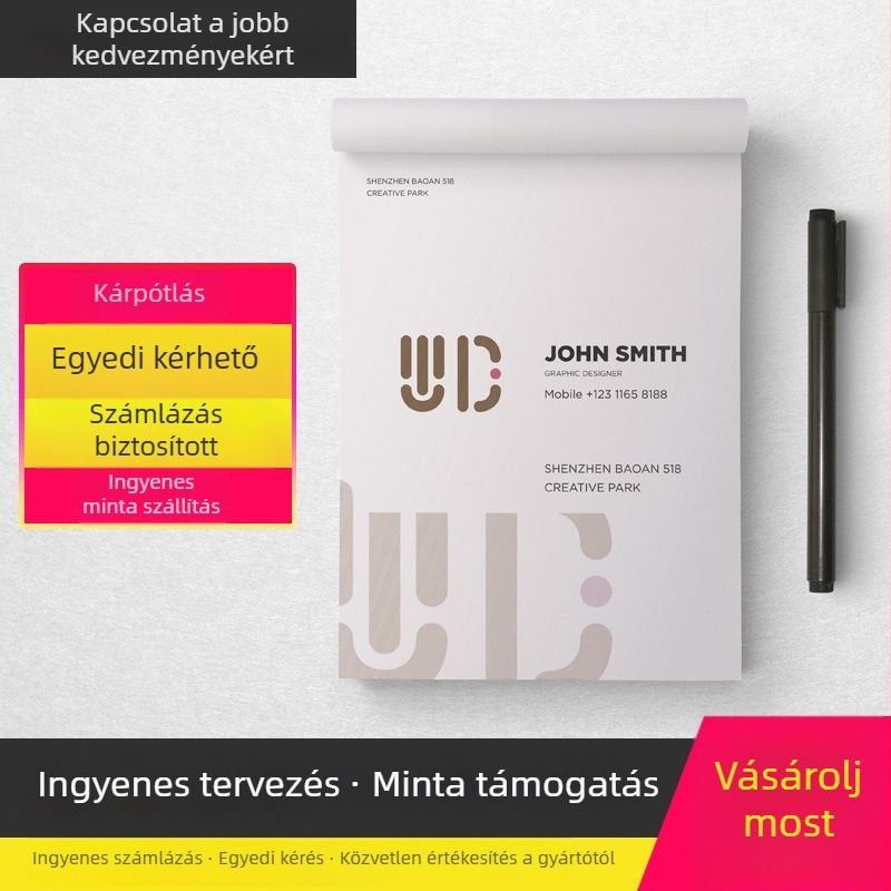80 g-os jegyzetfüzet téphető lapokkal, hordozható