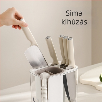 FaSoLa Többcélú Konyhai Kés- és Chopsticks Tároló Rács, Pulton Tároló, Lecsatolható és Öblíthető, PP és PET