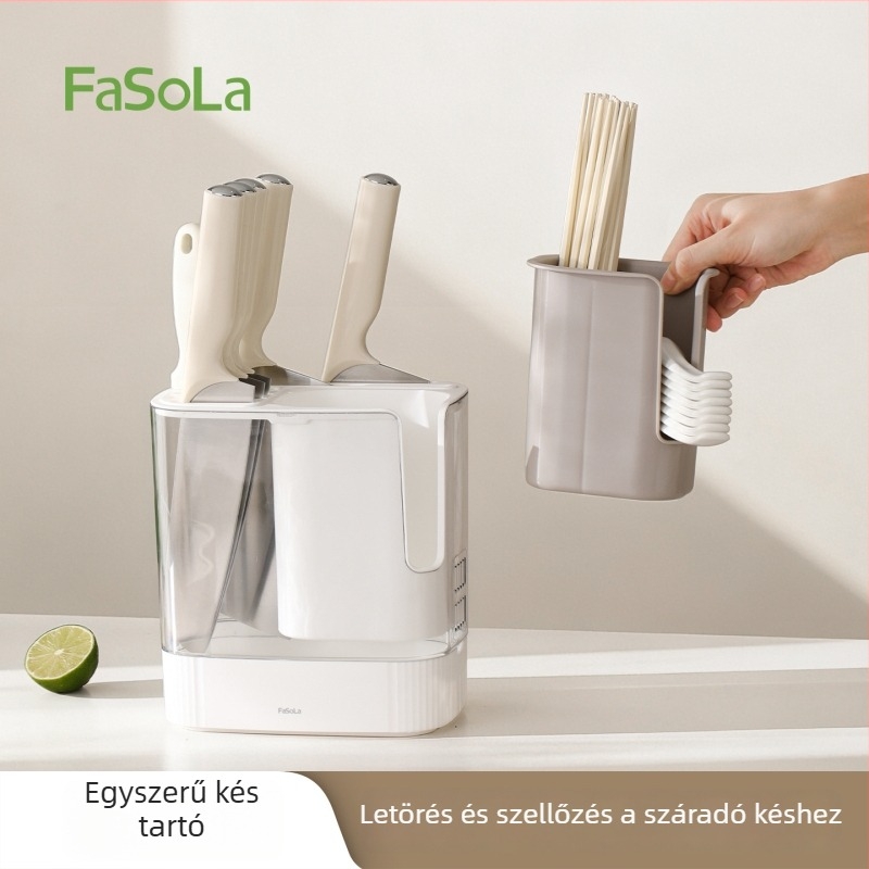 FaSoLa Többcélú Konyhai Kés- és Chopsticks Tároló Rács, Pulton Tároló, Lecsatolható és Öblíthető, PP és PET