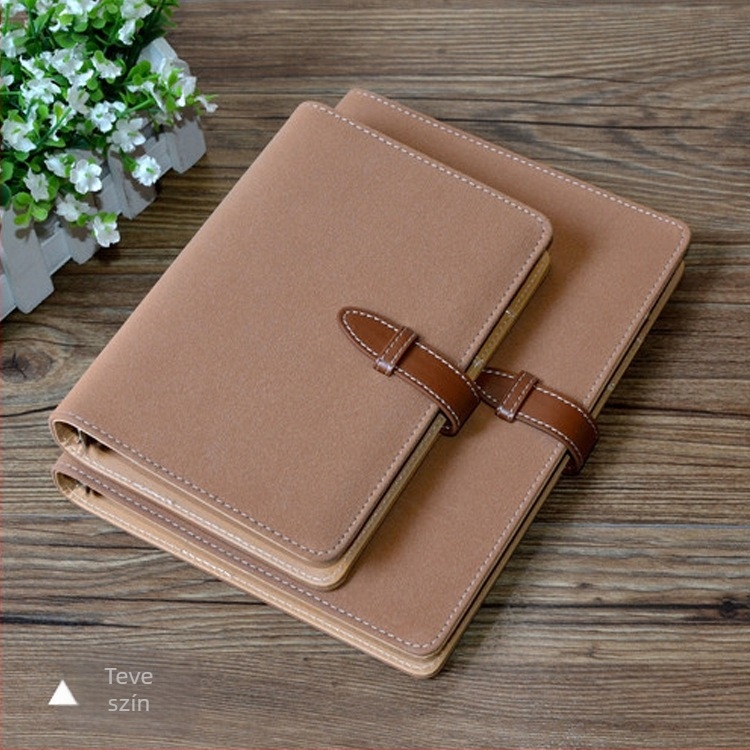 YH113 napló, műbőr borítóval, loose-leaf kötés, 80 gsm papír, 100–200 oldal