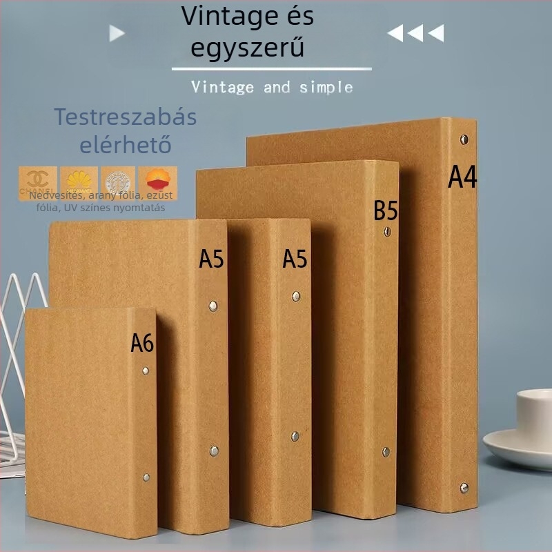 Kraft papír borítós notesz lefűzhető, belső papír 80gsm, 1–50 oldal