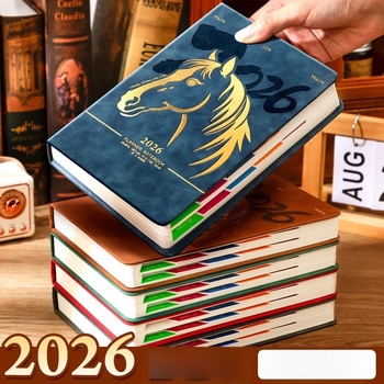 2026 A ló éve – Ütemező napló vastagított kivitelben, nagy kapacitású, naponta egy oldal