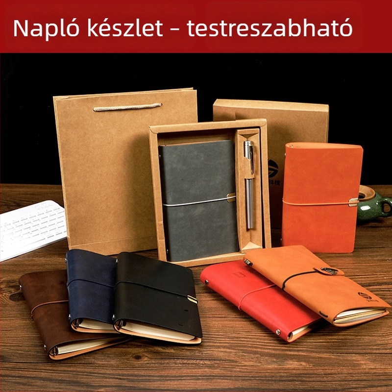 A5-ös notesz téphető lappal, Crazy Horse PU bőrrel, színváltó hatású, hordozható pánttal – retro napló