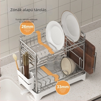 Fubaina 304 rozsdamentes acél edény lefolyó polc a konyhai pultra — Egyszerű és modern stílus