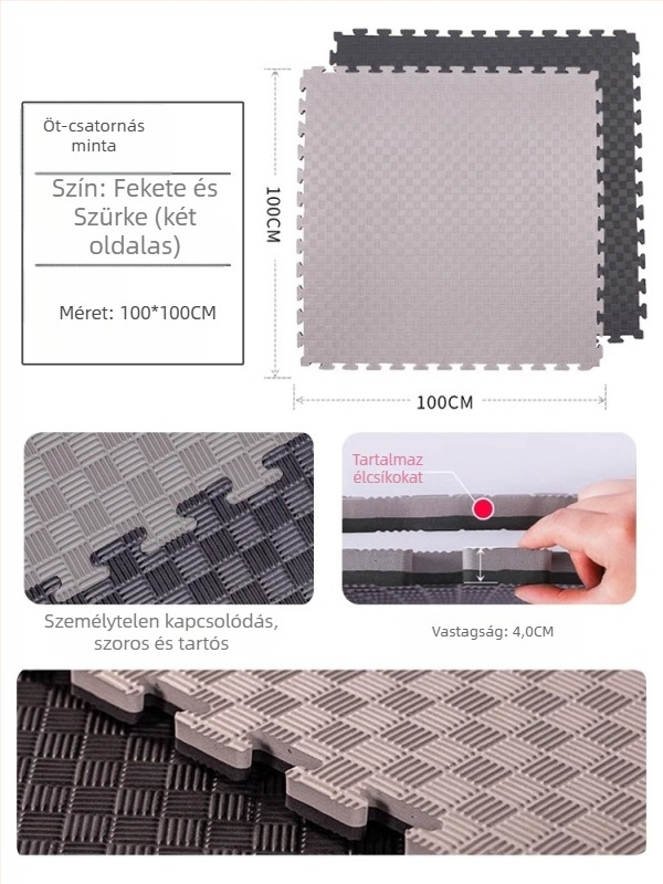 Taekwondo EVA padlómat hangszigeteléssel és ütéscsillapítással – Univerzális használat, 5 db-os készlet, Sportpadok