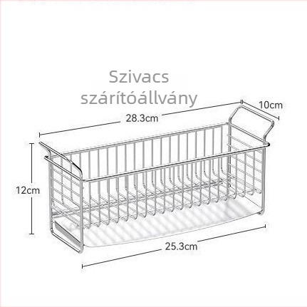 304 rozsdamentes acél konyhai mosogató tároló — asztali szervező a szivacsok és edények számára, többfunkciós, mozgatható, telepítés nélkül (Kód 10601S00)
