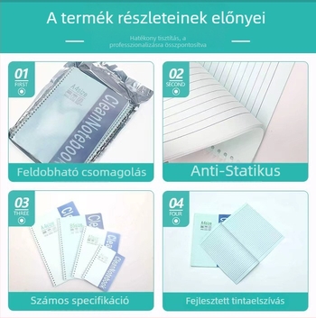 Notesz PU borítóval, lazán kötött lapokkal, 80 g/m² nyers fa cellulóz papír, 1–50 oldal, üzleti/minimalista stílus