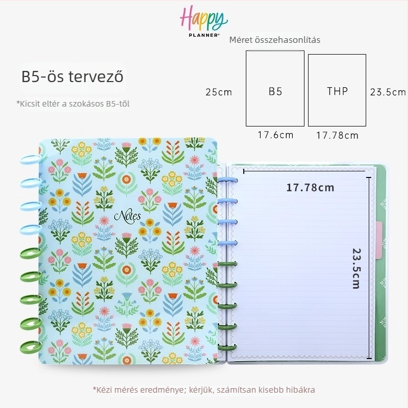 Naplófüzet – Leválasztható napló-tervező, gyűrűs kötés, PVC fedél, offset papír 120 g, 100–200 oldal
