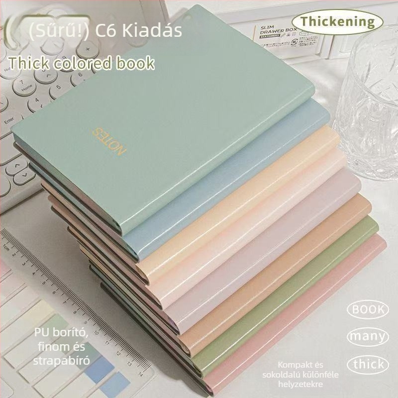 C6 bőrhatású notesz Lock-Line kötésű, 75 g papír, belső oldalak mérete 156 × 105 mm