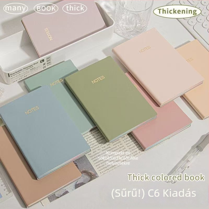 C6 bőrhatású notesz Lock-Line kötésű, 75 g papír, belső oldalak mérete 156 × 105 mm