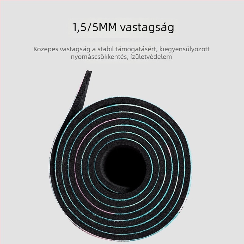 Csúszásmentes, összecsukható jóga matrac, gumiból, 1,5 mm vastagság, 1250 g súly