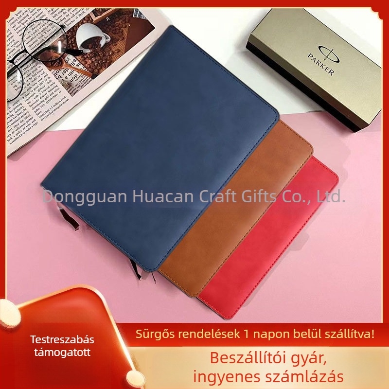 Üzleti notesz készlet, PU fedél, ragasztó kötés, Forest papír 80 gsm, alumínium ötvözet szerkezet, modell 00102